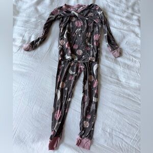 Little Sleepies To The Moon Pink 2T Bamboo PJ Set